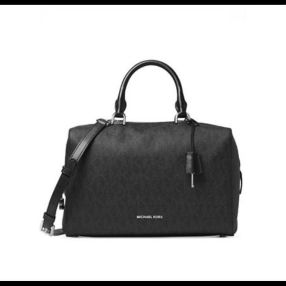 MK Black Monogram Kirby Satchel
